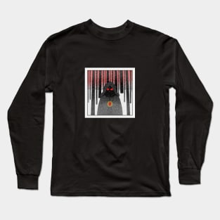 Cloaked Figure in a Dark Winter Forest Long Sleeve T-Shirt